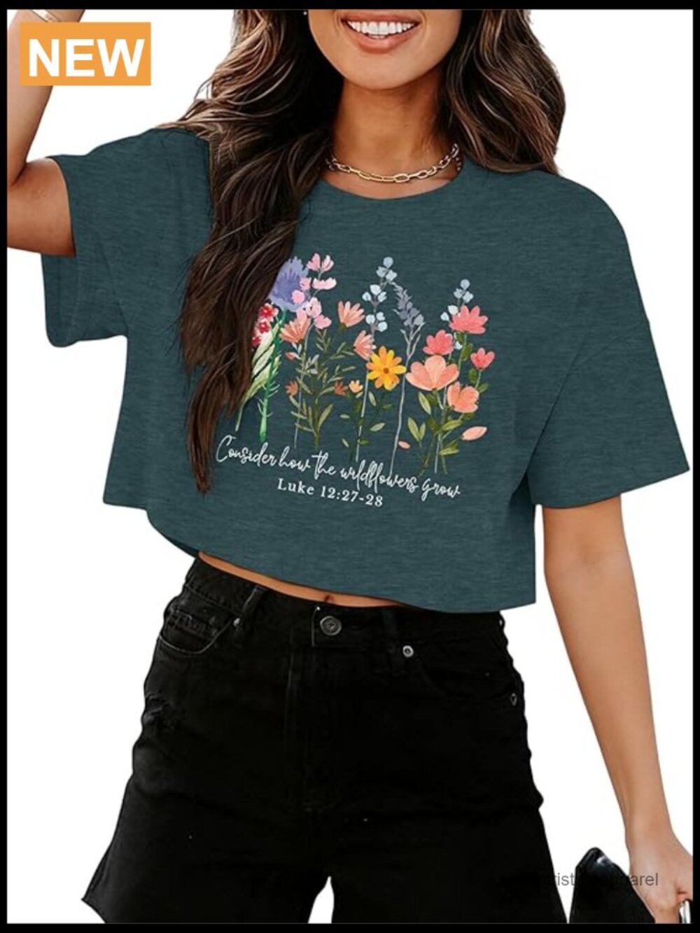 Women's Graphic Crop Top Short Sleeve Crew Neck Summer Tee Shirt